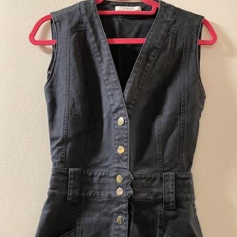 DEREK LAM 10 CROSBY STRETCH DENIM SNAP DRESS